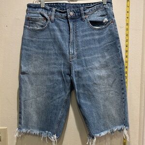 Lucky Brand Light Wash Frayed Hem Jean Shorts
